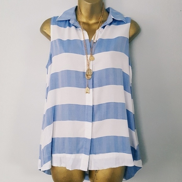 Coastal collar sleeveless top size small - Picture 1 of 8